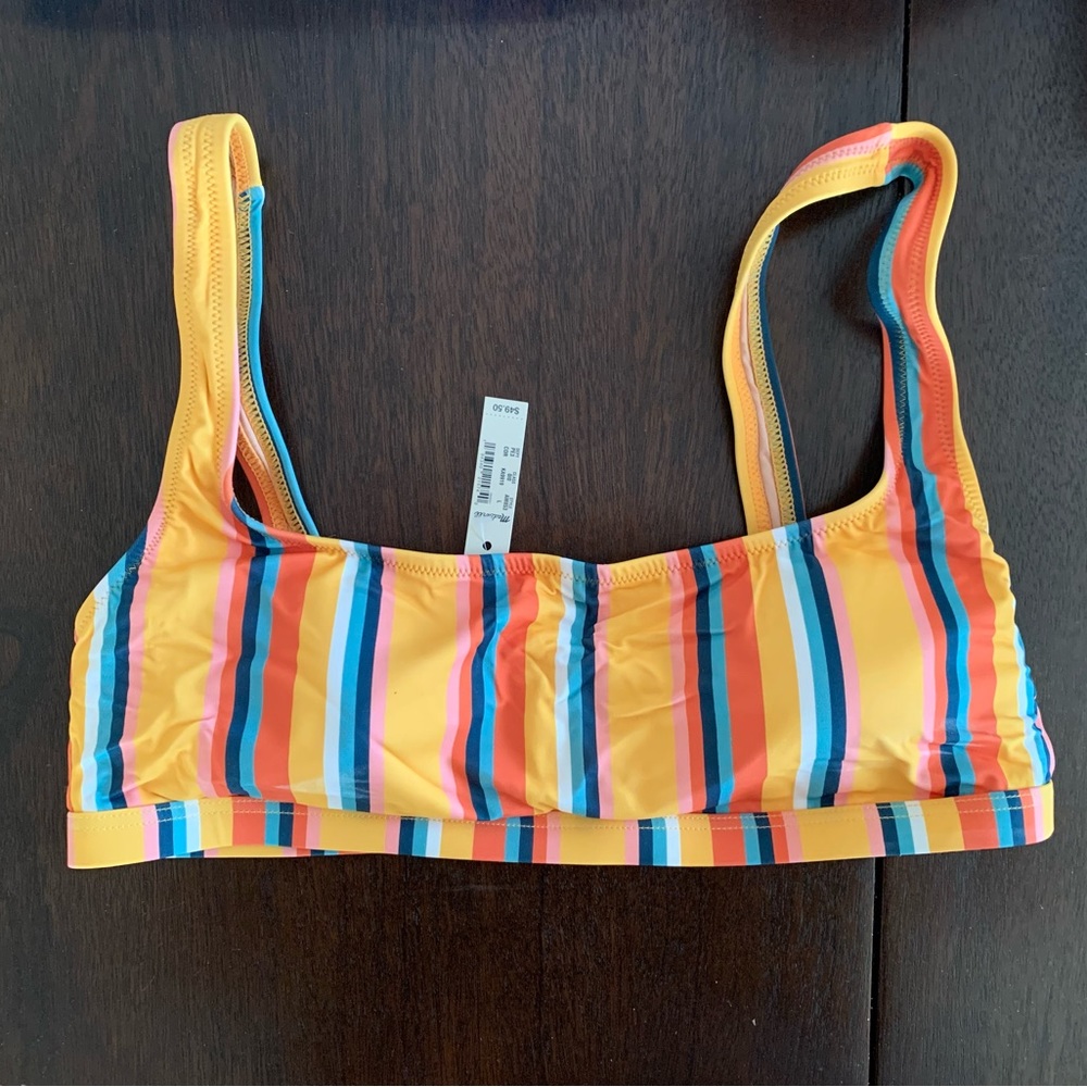 NWT Madewell Second Wave Almeria Stripe Balconette Bikini Top